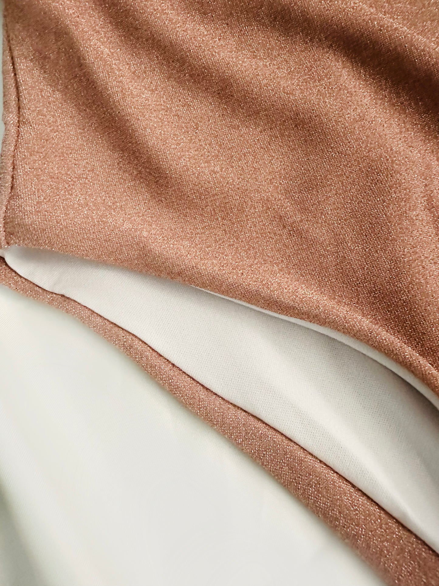 One Piece Sparkly Rose Gold Swimsuit